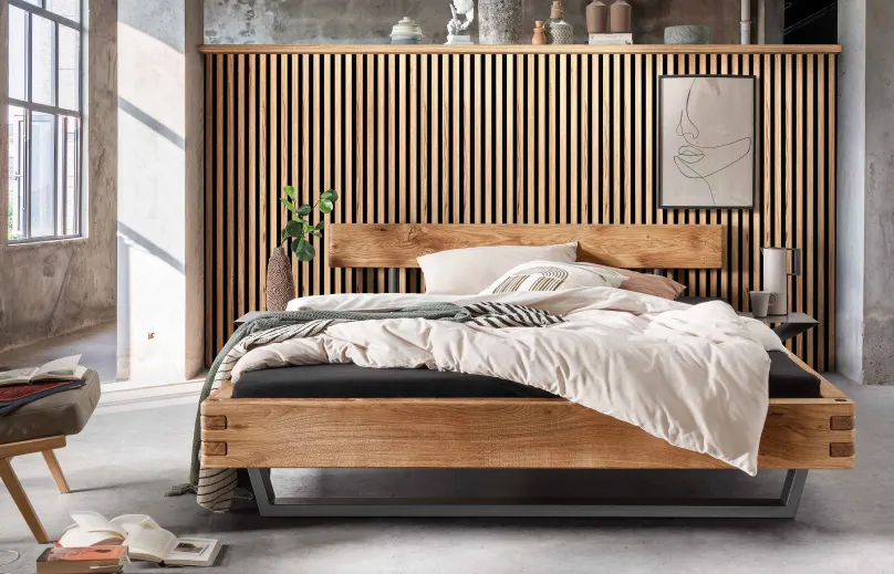 TPT Möbel Balkenbett 820 wildeiche Discount
