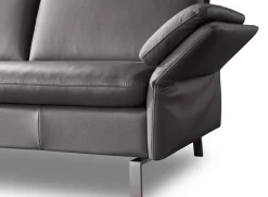 Leu Swiss Belen Ledersofa grau 2 Sitzer