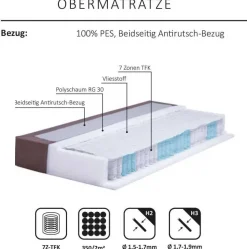 Dico Möbel Boxspringbett 180x200 cm mit Bettkasten Hot