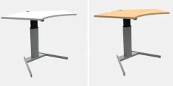 ConSet Stehschreibtisch höhenverstellbar trapezförmig buche o. weiß New