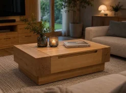 Quadrato Couchtisch Holz mit Stauraum Outlet