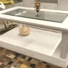 Effedue s.r.l. Couchtisch Vienna - Pinie massiv mit Glasplatte