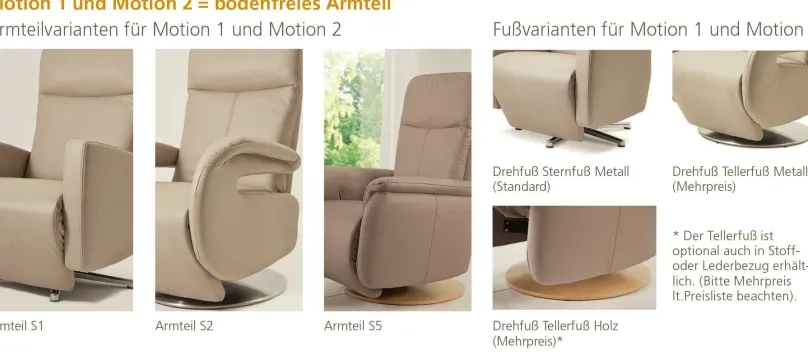 Dietsch Polstermöbel GmbH Dietsch Motion Relaxsessel Leder oder Textil wählbar Outlet