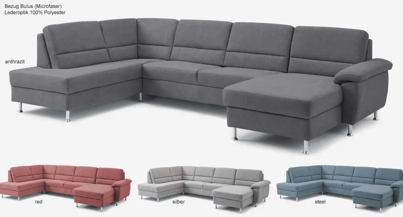 Dietsch Polstermöbel GmbH Dietsch Onyx Wohnlandschaft wahlweise mit Schlaffunktion und Bettkasten Outlet