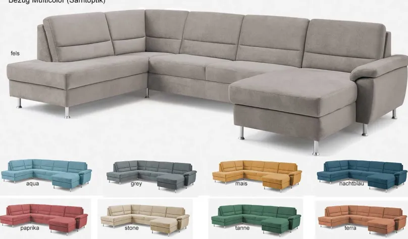 Dietsch Polstermöbel GmbH Dietsch Onyx Wohnlandschaft wahlweise mit Schlaffunktion und Bettkasten Outlet