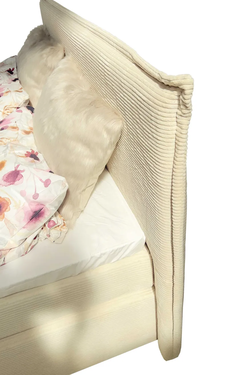 MKS Möbel Gina Boxspringbett 180x200 cm Breitcord beige Clearance