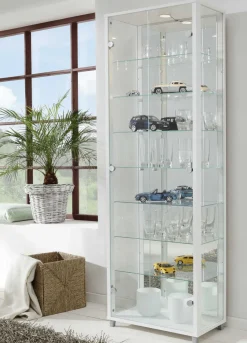 mkpreis Glas Vitrine Holz verschiedene Farben
