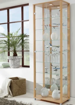 mkpreis Glas Vitrine Holz verschiedene Farben