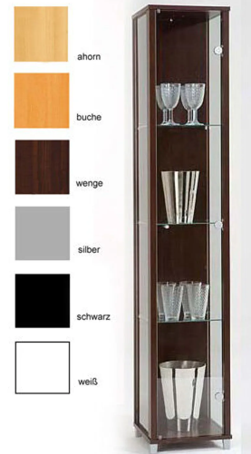 mkpreis Glasvitrine schmal in 7 Farben Clearance