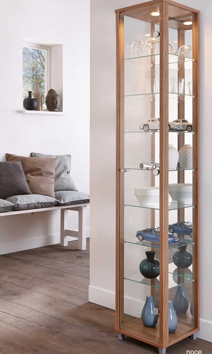 mkpreis Glas Vitrine schmal in 7 Farben