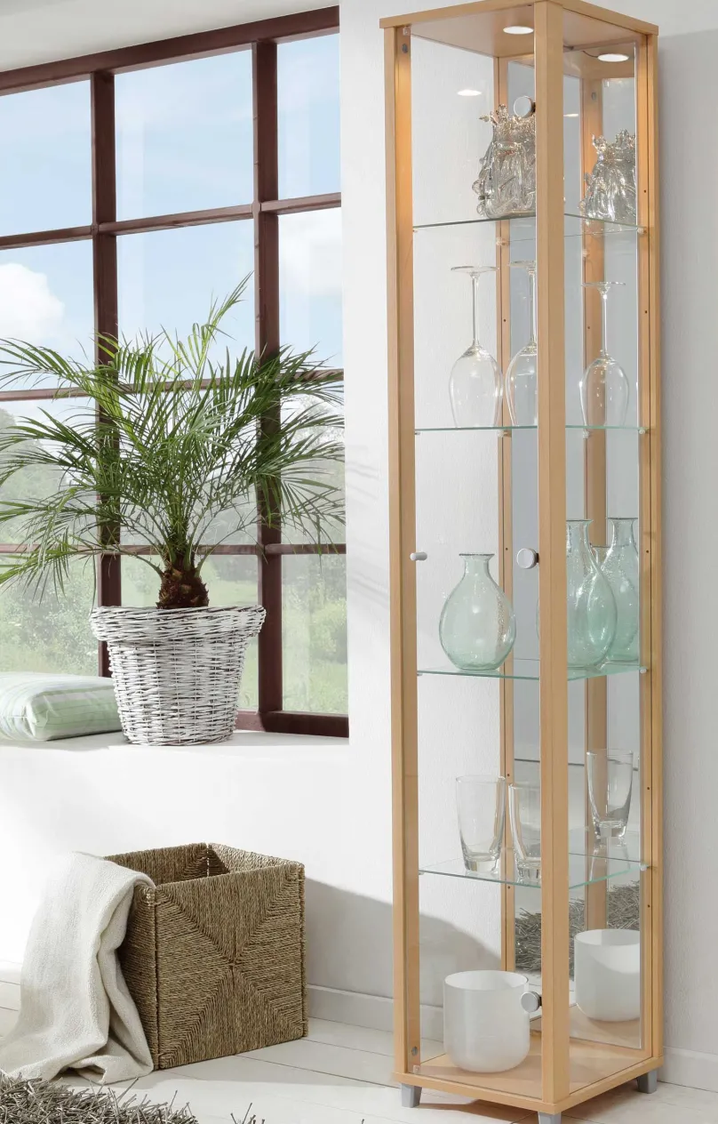 mkpreis Glas Vitrine schmal in 7 Farben