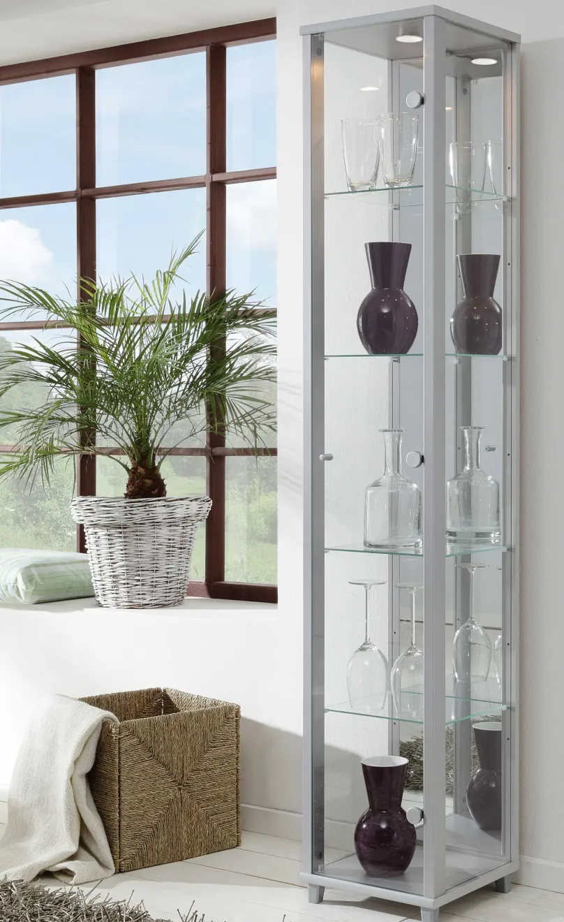 mkpreis Glas Vitrine schmal in 7 Farben