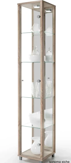 mkpreis Glas Vitrine schmal in 7 Farben
