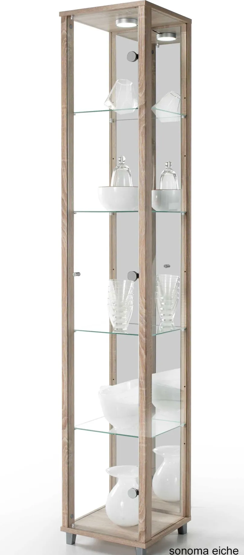 mkpreis Glas Vitrine schmal in 7 Farben