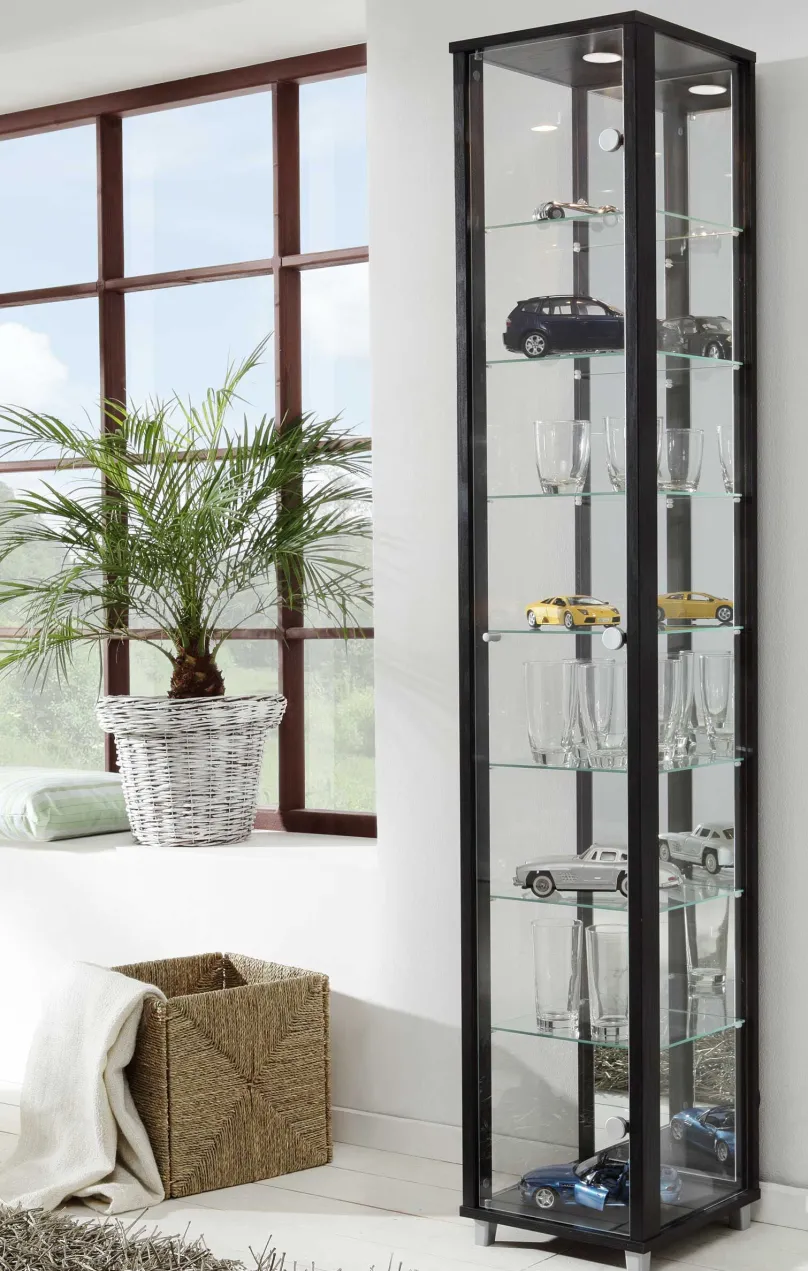 mkpreis Glas Vitrine schmal in 7 Farben