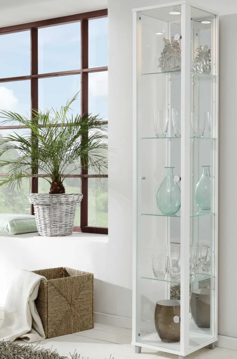 mkpreis Glas Vitrine schmal in 7 Farben