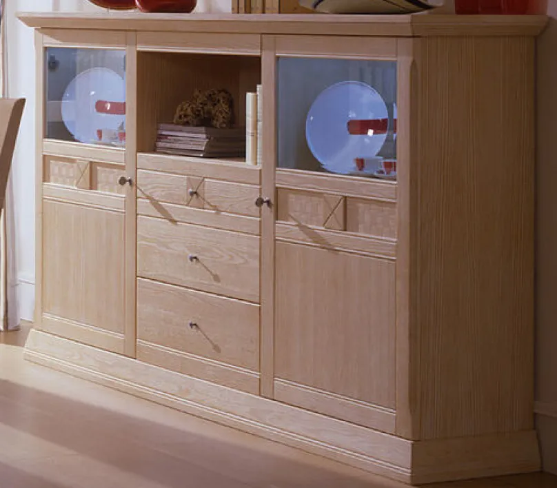 Effedue s.r.l. Highboard 2-türig mit 3 Schubladen Vienna Pinie massiv Online
