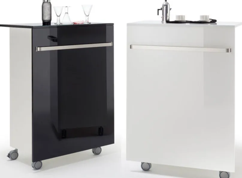 MS SCHUON GmbH Jacky Kaffeetheke weiß oder schwarz mit Rollen New
