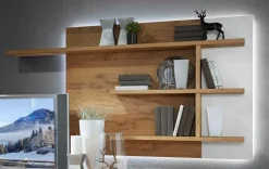 Schröder Wohnmöbel Kitzalm Alpin Wohnwand eiche bianco Discount