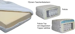 Kretschmar Schlafsysteme Kretschmar Felicia 7Zonen-Taschenfederkernmatratze 90x individuell New