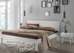 TPT Möbel Los Angeles weißes Massivholzbett Hot