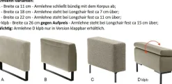 DFM Polstermöbel Maximilian Sofa mit Ottomane Best