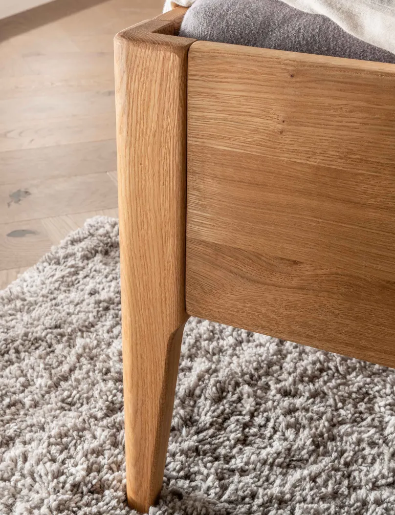 TPT Möbel Meran Holzbett mit Polsterkopfteil Sale