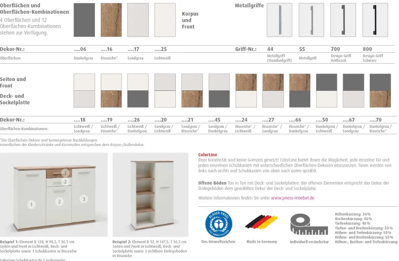 Priess New York Kleiderschrank mit Schubladen Outlet