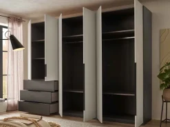 Schlafkontor Nuka Kleiderschrank grau Discount