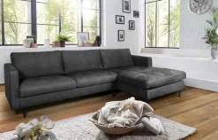 D&N Polstermöbel Optima 2-Sitzer Sofa mit Ottomane