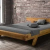 MKS Möbel Powerwood rustikales Balkenbett massiv Eicheoptik Outlet