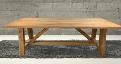MKS Möbel Rustic Max rustikaler Massivholztisch rustic, wildeiche 200x100 / 220x100 cm Outlet