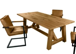 MKS Möbel Rustic Max rustikaler Massivholztisch rustic, wildeiche 200x100 / 220x100 cm Outlet