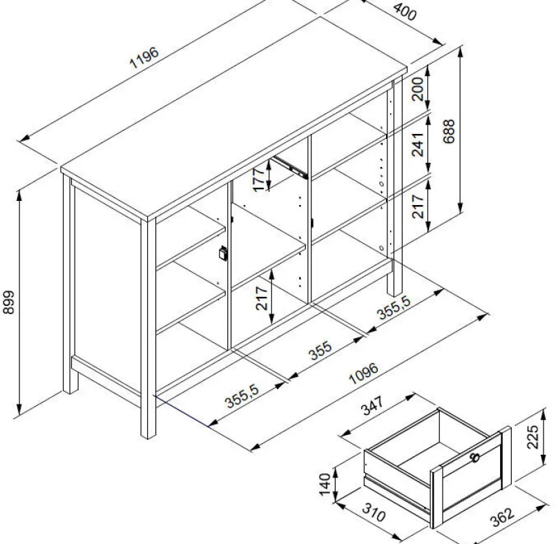 mkpreis Sideboard weiß Landhaus Best