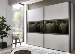 Wiemann Möbel Split Schwebetürenschrank grau New