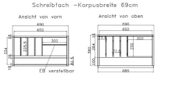 Wehrsdorfer Square Sekretär Schreibtisch Outlet