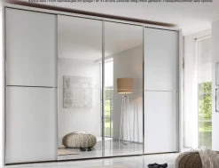 Staud Möbel GmbH & Co.KG Staud Schwebetürenschrank weiß mit Spiegel Sale