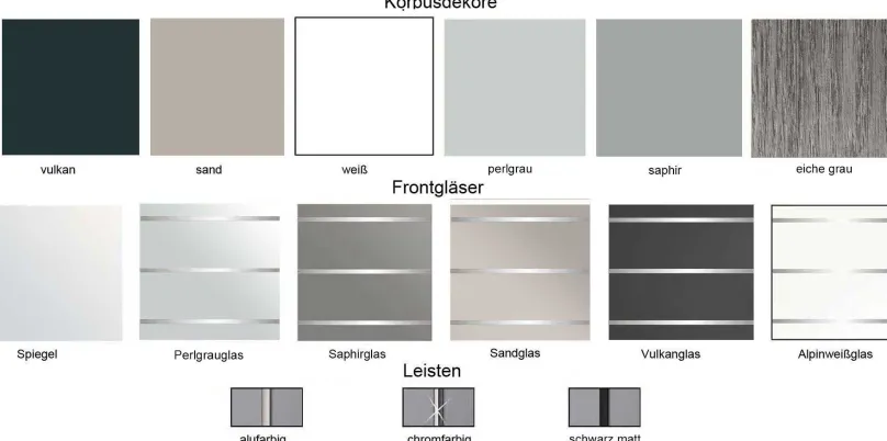 Staud Möbel GmbH & Co.KG Staud Sonate Como Kleiderschrank Glas B225 cm Hot