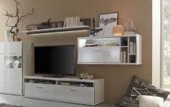 MCA Furniture Trento Wohnwand weiß Hochglanz Hot