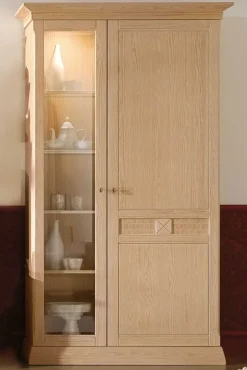 Effedue s.r.l. Vienna Wohnzimmerschrank mit Vitrine Pinie massiv in 4 Farben Clearance