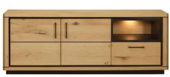 Larix Wohnwand eiche teilmassiv Outlet