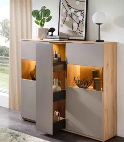 Stralsunder Möbelwerke Zudar Highboard mit Apothekerauszug Online
